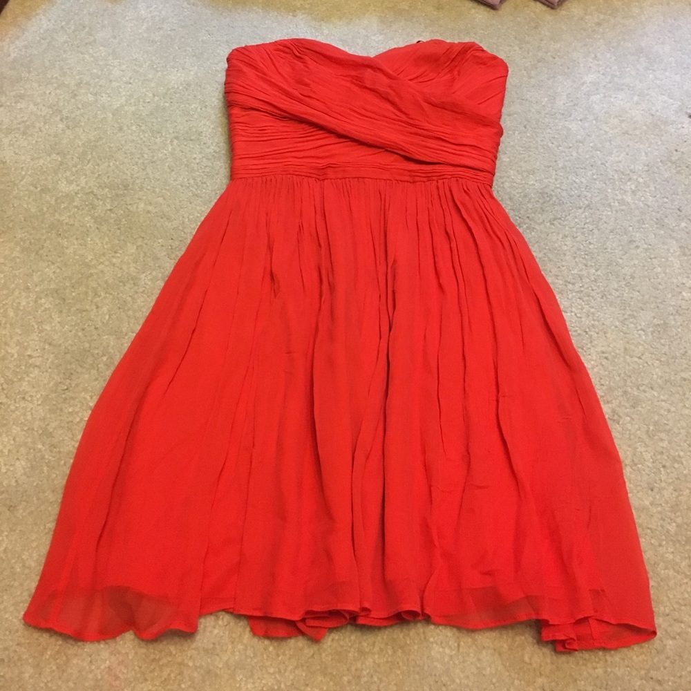 stunning J. Crew red strapless dress size 0